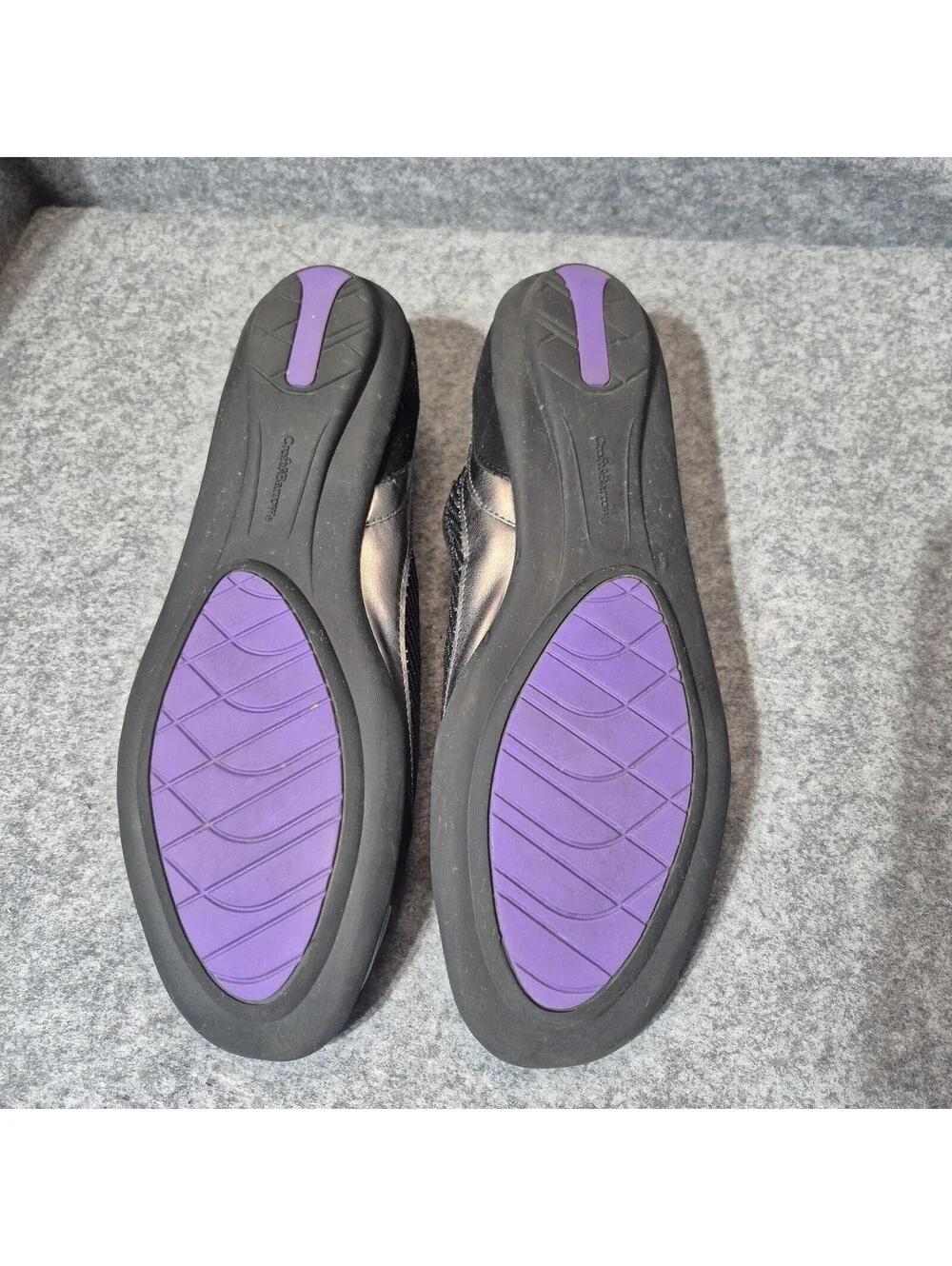 Croft & Barrow Elm Slip On Adjustable Ballet Flats 11 Med Black Silver
